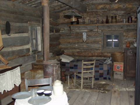 Interior, 1870 cabin.